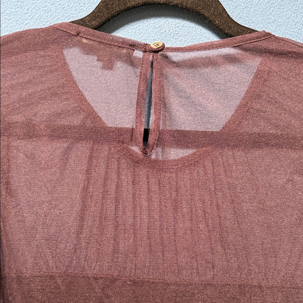 Long-Sleeve Purple See through Women's Top by Patrizia Pepe Italy Size 2 - Picture 11 of 16